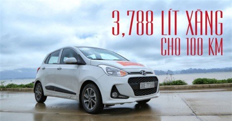 Ngỡ ngàng Hyundai Grand i10 "ăn" 3,788 lít xăng cho 100 km [VIDEO]