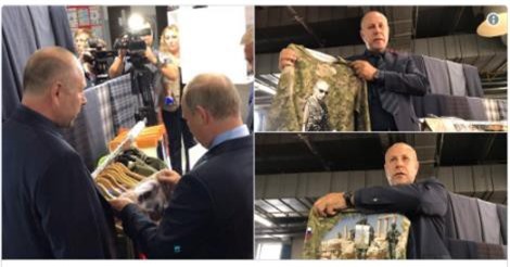 Putin được tặng chiếc áo phông với chân dung "Tổng thống Nga đeo kính râm"