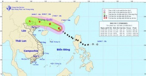 Thông tin mới nhất về đường đi cơn bão số 7 