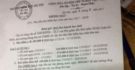 Phụ huynh bức xúc vụ đóng tiền BHYT, nhà trường nói gì?