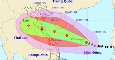Cơn bão số 10 đang tiến gần vùng biển Nghệ An - Hà Tĩnh