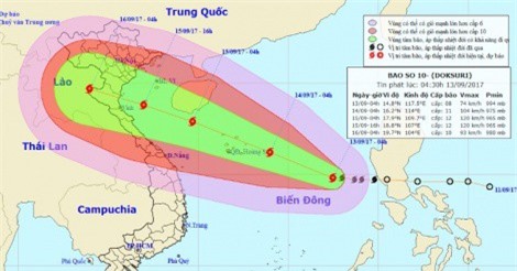 Diễn biến mới nhất tin bão trên biển Đông, cơn bão số 10 