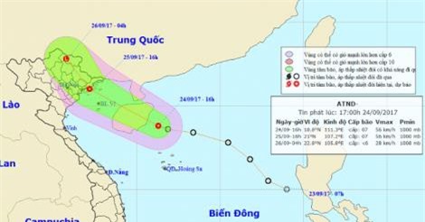 Áp thấp nhiệt đới hướng thẳng vào Quảng Ninh - Hải Phòng