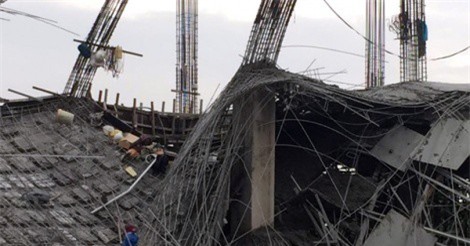 Hiện trường kinh hoàng vụ sập trường mầm non đang xây ở Mỹ Đình