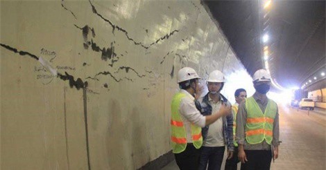 Chuyên gia đánh giá các vết nứt trên hầm Hải Vân chưa gây nguy hiểm