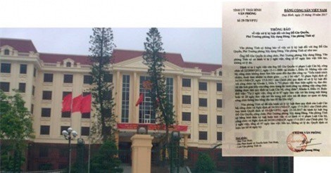 Kỷ luật buộc thôi việc Phó phòng Xây dựng Đảng tỉnh Thái Bình