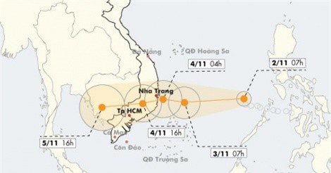 Thời tiết ngày 3/11: Bão số 12 tiến vào Khánh Hòa - Ninh Thuận, không khí lạnh tăng cường