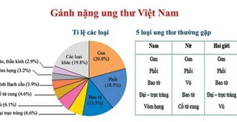 Việt Nam có trên 94.000 ca tử vong do ung thư mỗi năm