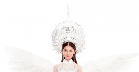 Thùy Dung "hóa cò trắng" trong trang phục truyền thống tại Miss International