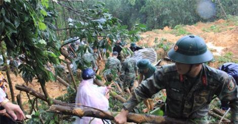 Quân đội tham gia tìm 4 công nhân thủy điện bị chôn vùi