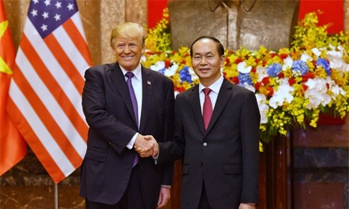 Chủ tịch nước Trần Đại Quang hội đàm với Tổng thống Hoa Kỳ Donald Trump