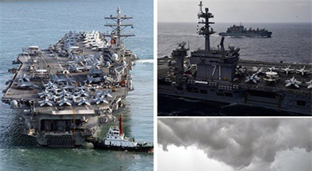 Ba tàu sân bay Mỹ tập trận cường độ cao sát bán đảo Triều Tiên
