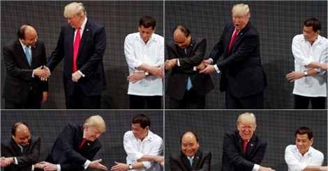 Chùm ảnh TT Trump lúng túng khi bắt tay "kiểu ASEAN"