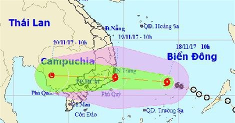Bão số 14 giật cấp 11 khả năng đổ ập vào Nam Trung Bộ