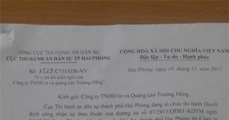 Cục Thi hành án Dân sự TP Hải Phòng       