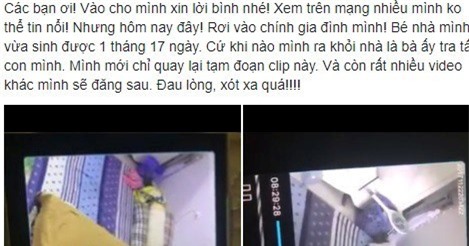 Công an điều tra vụ bé gái hơn 1 tháng tuổi bị bảo mẫu bạo hành