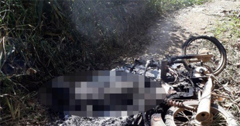 Lâm Đồng: Phát hiện thi thể cháy đen nằm cạnh xe máy