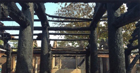 Đình cổ trăm tuổi ở Thái Bình bị thiêu rụi trong chốc lát