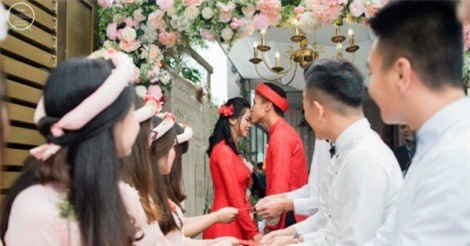 Cận cảnh lễ ăn hỏi của Quế Ngọc Hải và Dương Thị Thùy Phương