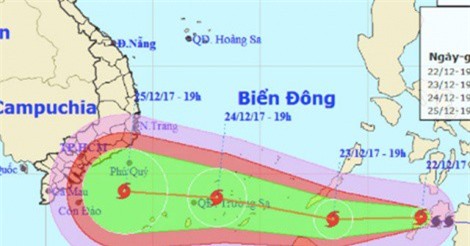 Thời tiết 23/12: Bão Tembin mạnh lên, biển Đông hứng bão kỷ lục