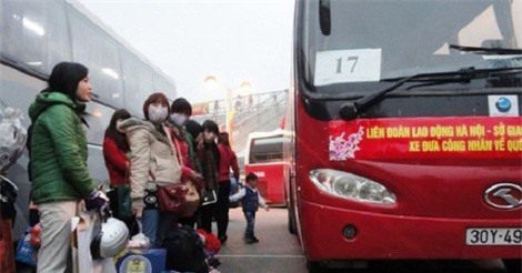 Hà Nội hỗ trợ công nhân về quê đón Tết Nguyên đán 2018
