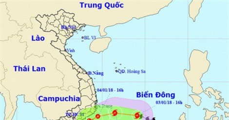 Bão số 1 giật cấp 10, tiến thẳng vào vùng biển Phú Yên - Bình Thuận