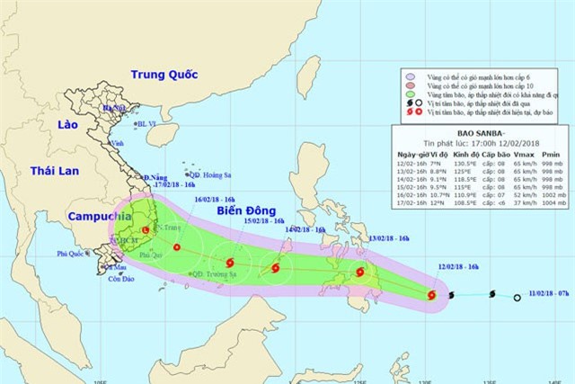 DỰ BÁO THỜI TIẾT (13/2): Nam Bộ có nguy cơ đón bão trong ngày Tết