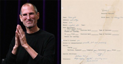 Đơn xin việc đầy lỗi chính tả của huyền thoại Steve Jobs có giá "khủng"