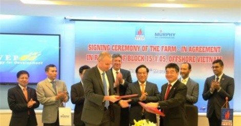 PVEP chuyển nhượng quyền lợi Lô dầu khí 15-1/05 cho Murphy