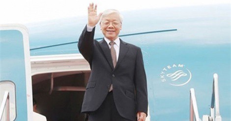 Tổng bí thư Nguyễn Phú Trọng lên đường thăm Pháp và Cuba