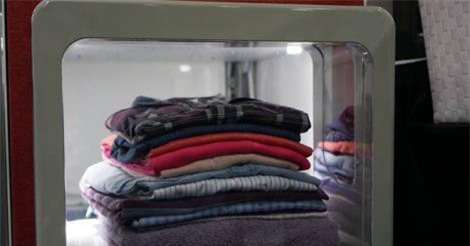 Clip: Độc đáo phát minh máy gấp quần áo siêu tiện lợi