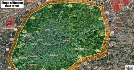Đông Ghouta: Hàng ngàn lính Syria bao vây Douma, sẵn sàng tấn công phiến quân 
