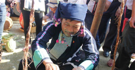 Lễ cúng cây đu của dân tộc Hà Nhì ở Lai Châu