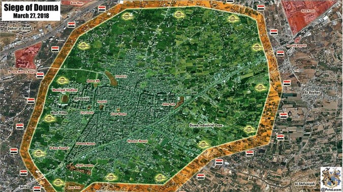 Quân đội Syria và phiến quân Jaysh Al-Islam giao tranh dữ dội ở Douma - Đông Ghouta