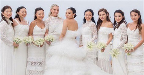 Những chiếc váy cưới "sang chảnh" của "hội con nhà giàu" Hong Kong