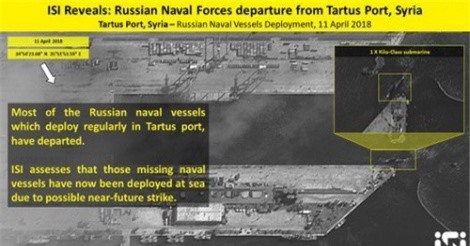 ISI: Các chiến hạm Nga đã di dời, cảng Tartus (Syria) gần như trống trơn