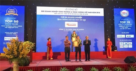 Vinh danh “50 doanh nghiệp tăng trưởng xuất sắc nhất Việt Nam 2018”