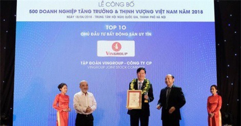 Vingroup 3 năm liên tục là chủ đầu tư bất động sản uy tín nhất Việt Nam