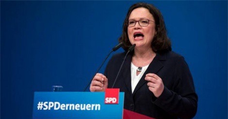 Đức: Bà Andrea Nahles làm nữ chủ tịch đầu tiên của đảng SPD