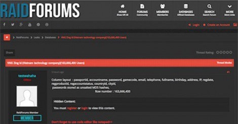 Hơn 160 triệu tài khoản Zing ID bị lộ thông tin