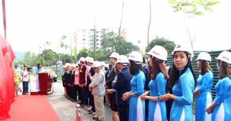 Cất nóc tòa nhà cao tầng DREAM HOME tại Dự án Khu đô thị TBCO RIVERSIDE (Thái Nguyên)