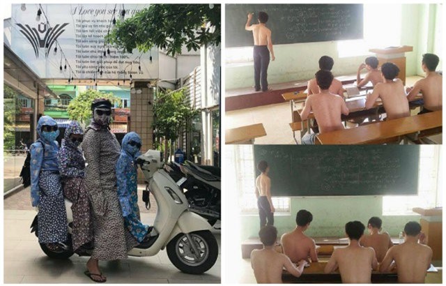 Chị em chống nóng chưa là gì, xem cách của các anh mới là bá đạo