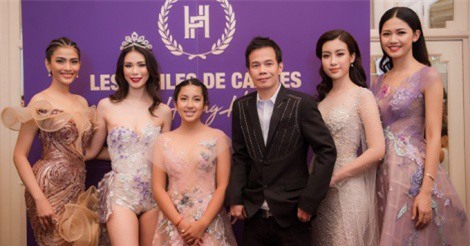 Dàn mỹ nhân Việt ăn mặc lộng lẫy dự show Hoàng Hải ở Pháp