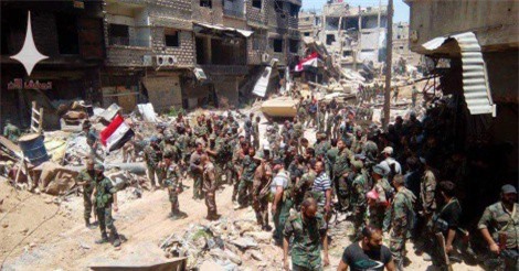 Ảnh: Quân đội Syria reo hò, ăn mừng chiến thắng vang dội trước IS  