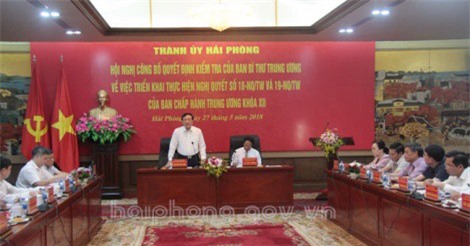 Ban Bí thư: Công bố Quyết định kiểm tra công tác tổ chức, cán bộ tại Hải Phòng