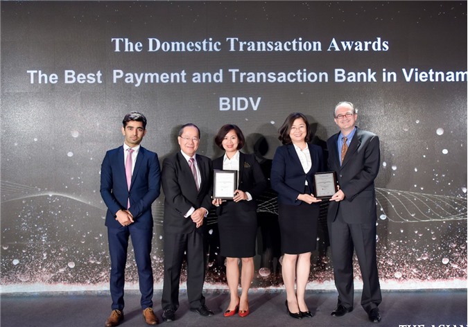 BIDV được vinh danh là ngân hàng có dịch vụ thanh toán và giao dịch tốt nhất