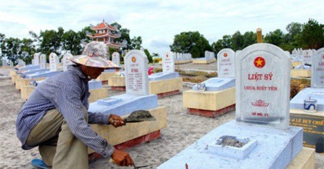Hết tháng 5/2018: Hơn 51.900 bia mộ liệt sĩ vô danh cần khắc lại tên