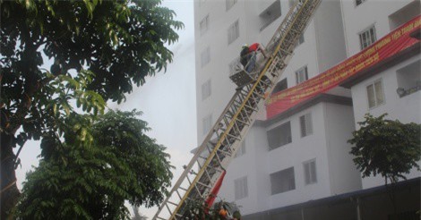 Thái Nguyên: Diễn tập phương án phòng cháy chữa cháy tại chung cư Tiến Bộ