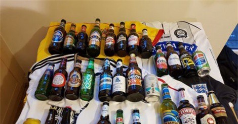 Fan cuồng bỏ thời gian, tiền bạc sưu tầm bia của 32 quốc gia dự World Cup 2018