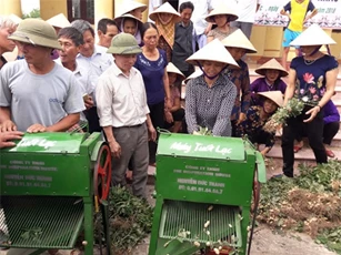 Bắc Giang: Máy tuốt lạc cho nông dân – cơ giới hóa trong việc bứt củ lạc khỏi cây ở Việt Nam